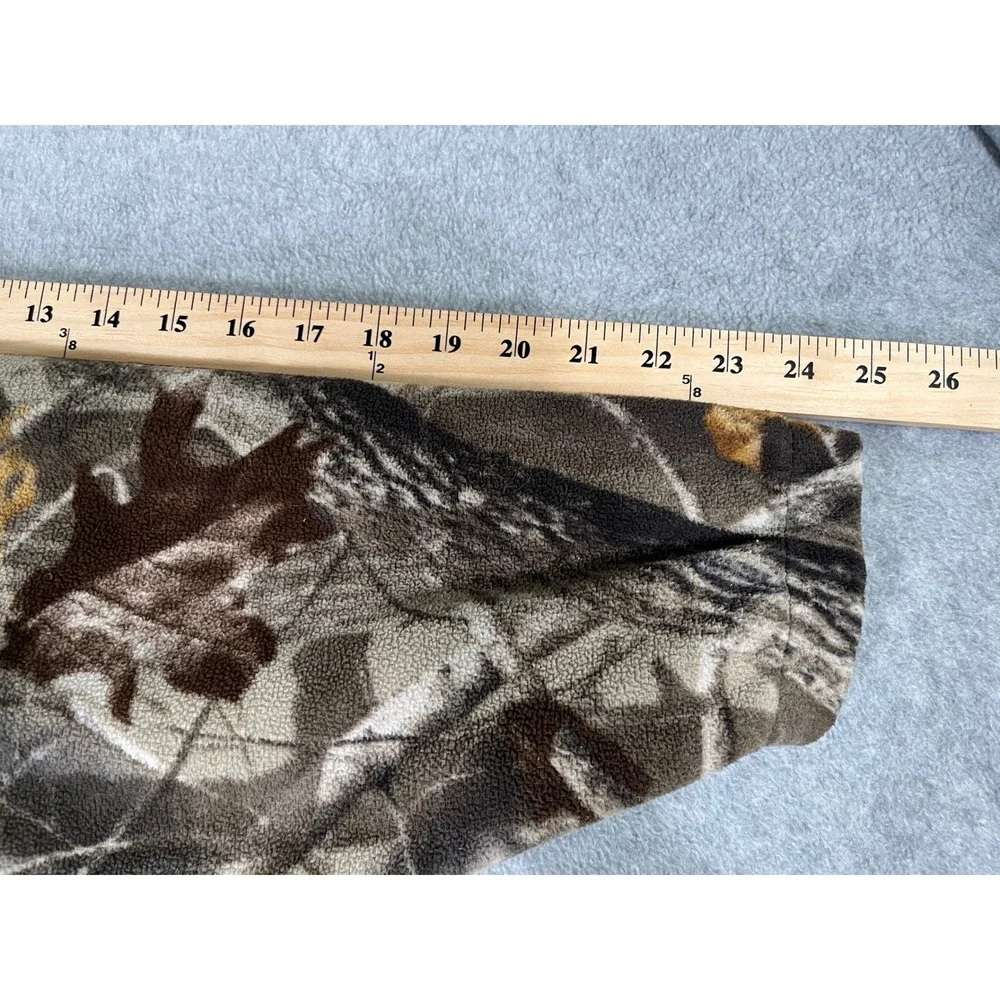 Remington Mens Camo Fleece Jacket Full Zip Mesh Lined Hunting Brown Green XL